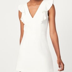 French Connection Whisper Ruffle V-Neck Dress